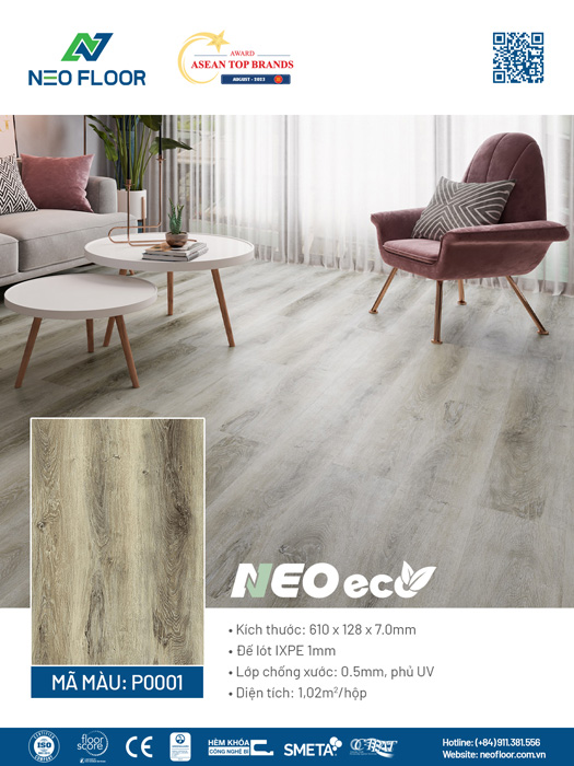 Neo Eco P0001 - Sàn Đá Công Nghệ SPC Neo Floor - Công Ty Cổ Phần Neo Floor